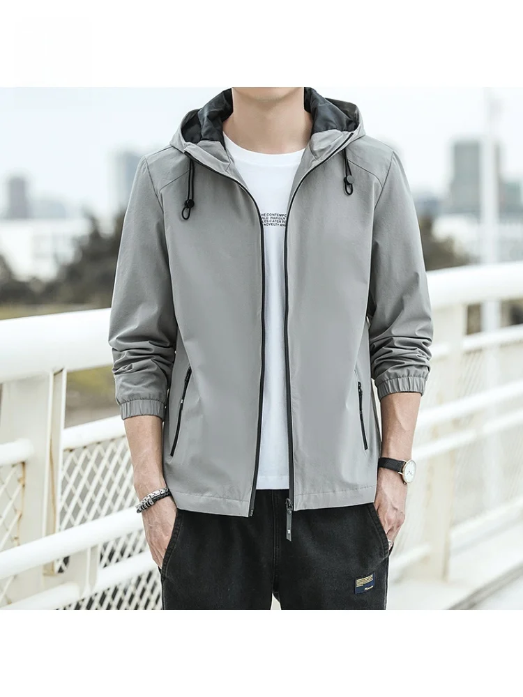 

Rn Мужской универсальный повседневный топ Jaet Sli с капюшоном для осени, подставка из полиэфирного волокна, длинная застежка-молния