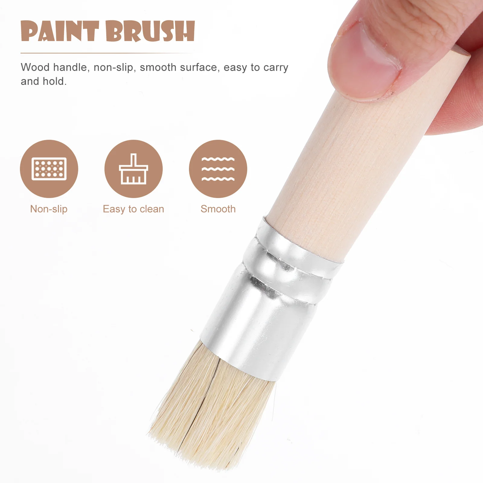 

9pcs 3 Sets Wood Handle Bristle Brushes For Painting Watercolor Oil Acrylic Stencil Art, Premium Paint Brushes Set