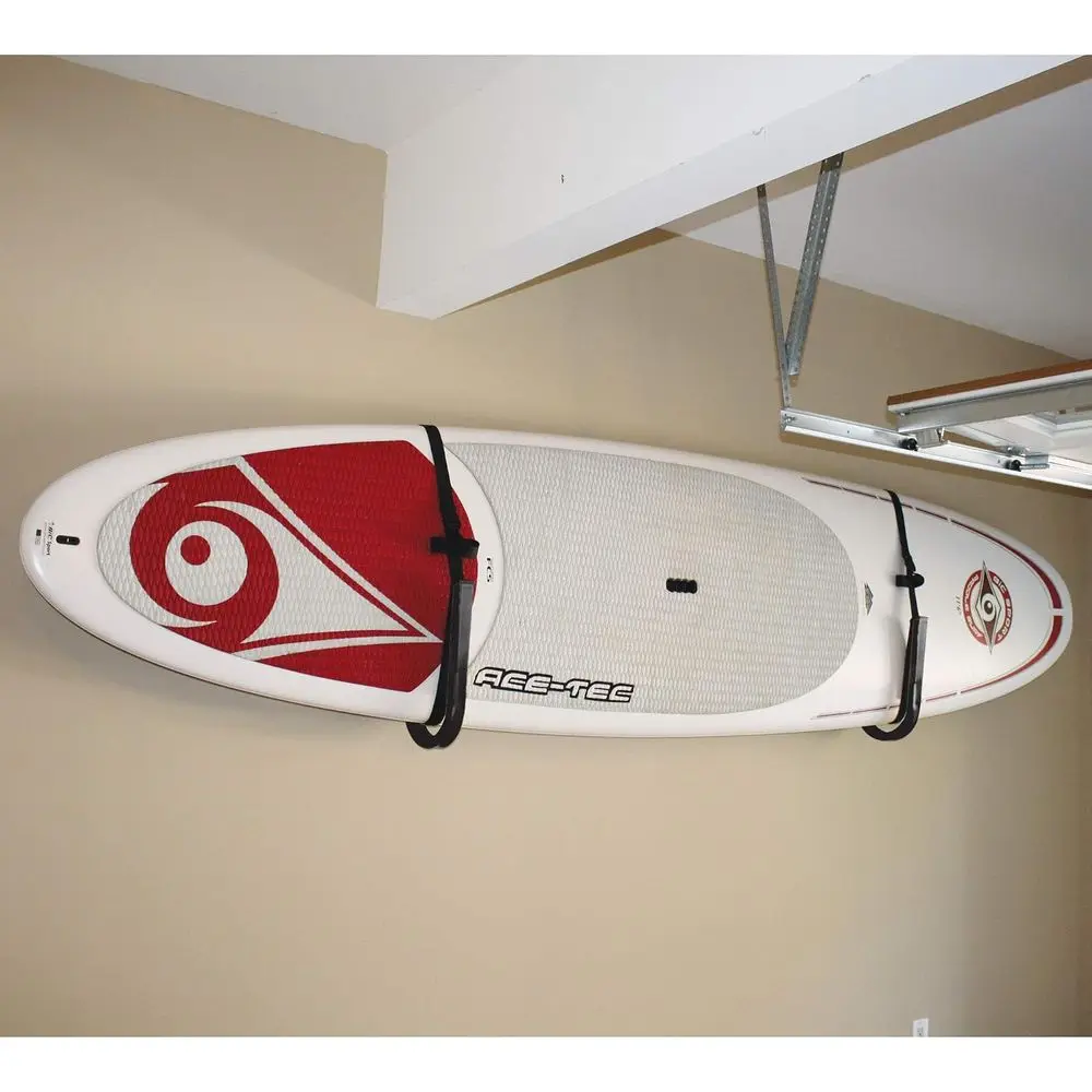 SUP Wall Storage Rack for Paddle Board and Surboard with Safety Straps, Black
