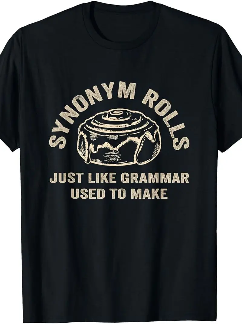 Funny Grammar Pun Synonym Swing For Cinnamon Rolls Teacher Humor T-Shirt Soft Retro Loose Fit Unisex Tee Cute Gift For Educators