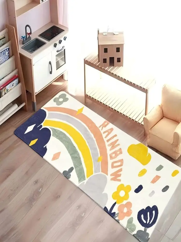 VIKAMA Rainbow Pattern Runner Rug for Bedroom, Living Room and Kitchen Entrance Soft and Comfortable Floor Mat for Home Decor