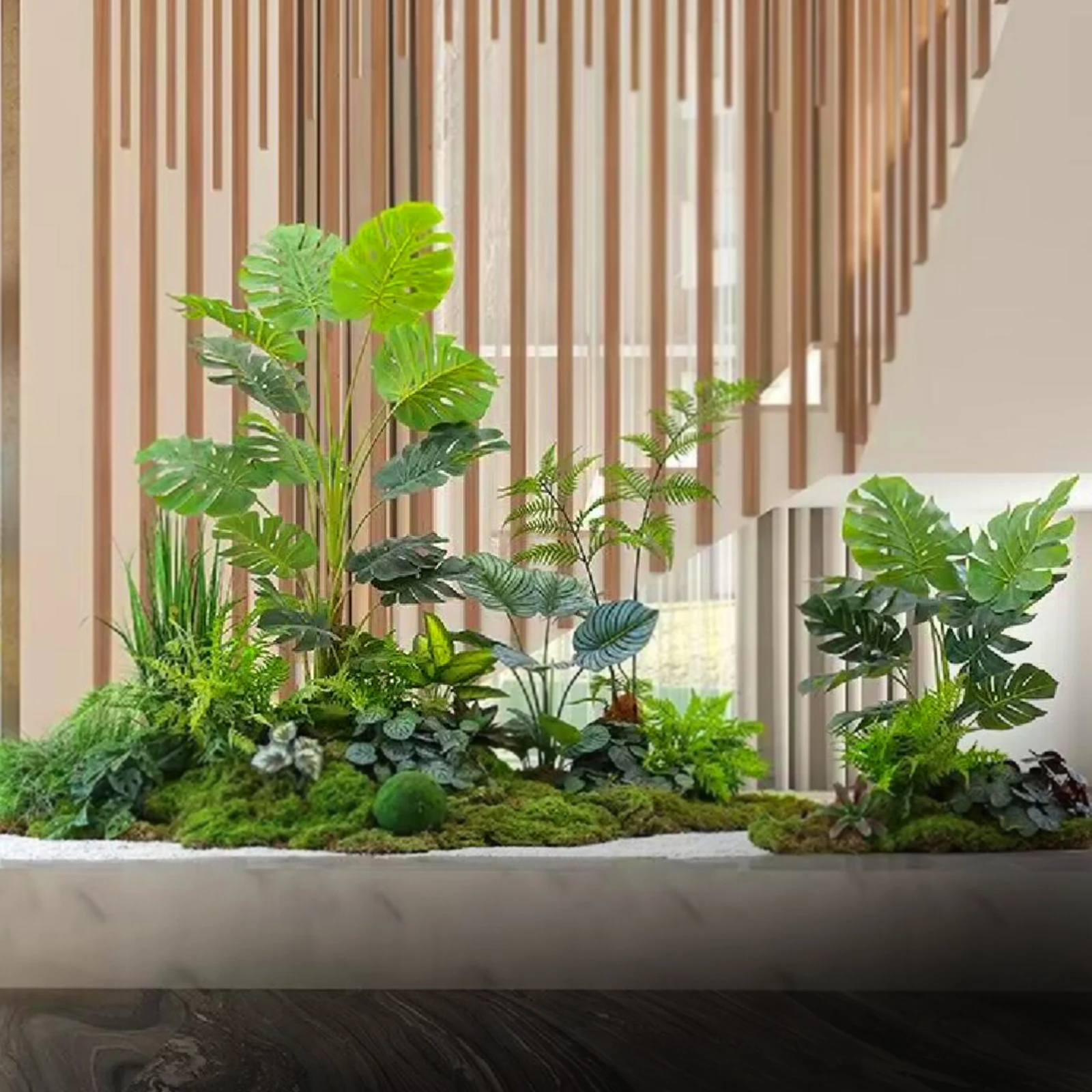 33-48cm Artificial fern leaves Persian grass plant wall accessories greening materials DIY landscaping home office decoration