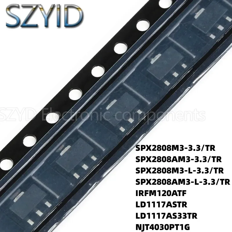 100PCS SOT223 SPX2808M3-3.3TR SPX2808AM3-3.3TR SPX2808M3-L3.3TR SPX2808AM3-L3.3TR IRFM120ATF LD1117ASTR LD1117AS33TR NJT4030PT1G