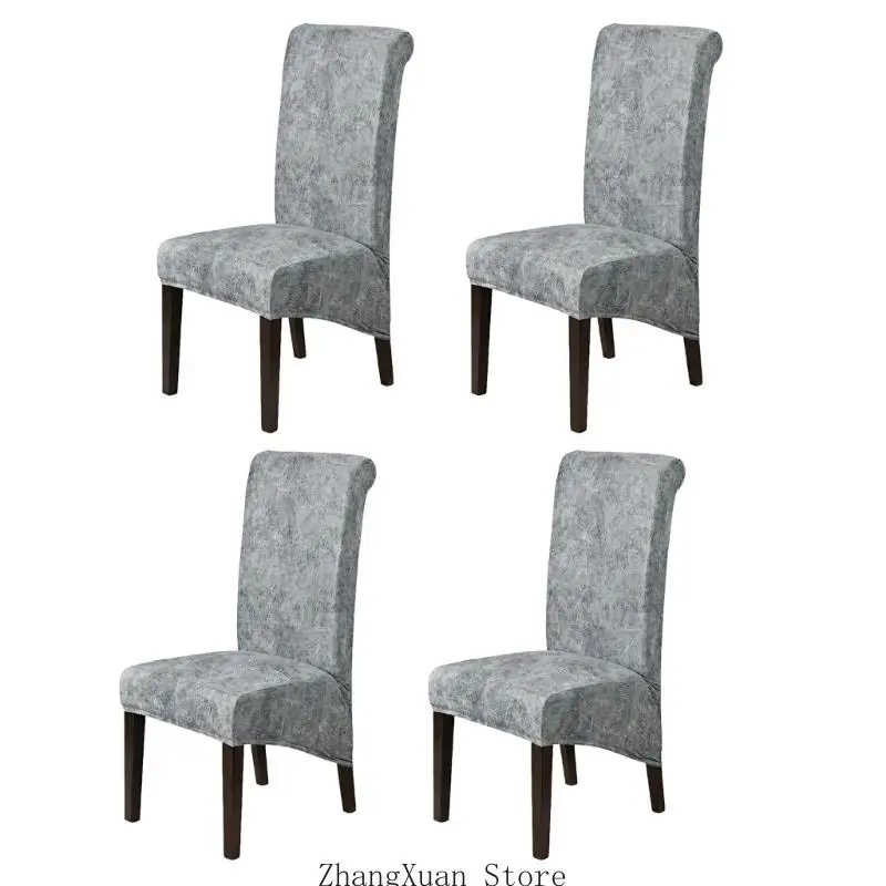 Stretch Dining Chairs Slipcovers Pack with Matte PU Surfaces, Set of 4 3XUF