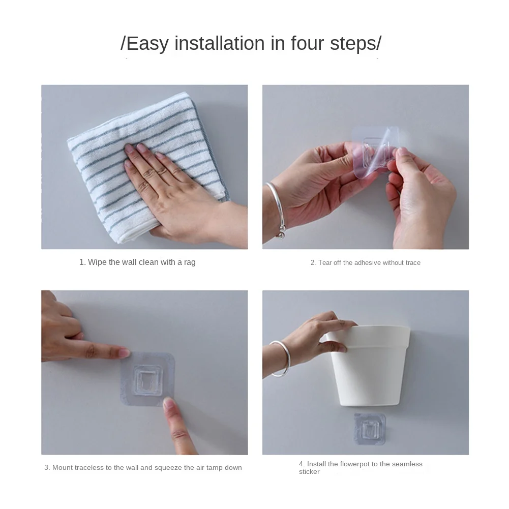 

IALJ-Wall Mounted Plastic Potted Plant Flowerpot Wall Hanging Planter Semi Circular Small Flower Pot Wall Decoration 3Pcs