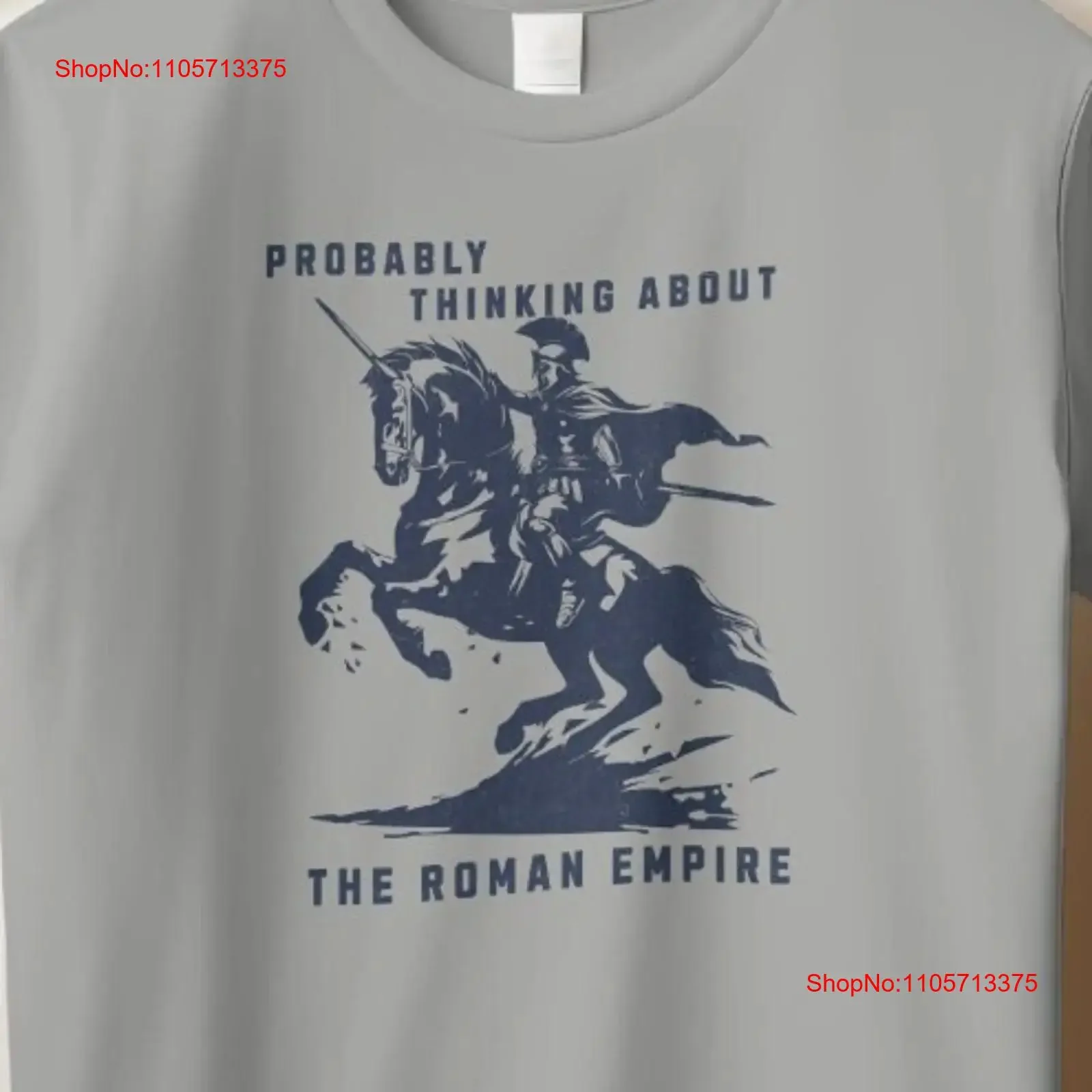 Probably thinking about the Roman Empire T shirt with Solder horse Dark Academia Funny History Teacher vintage Washed fashion