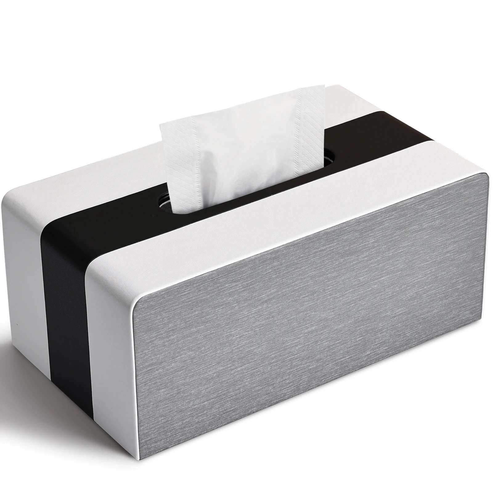 Home Decorative Tissue Box Holder Multi-color PU Leather Splice Together Napkin Box Elegant Handkerchief Dispenser Organizer