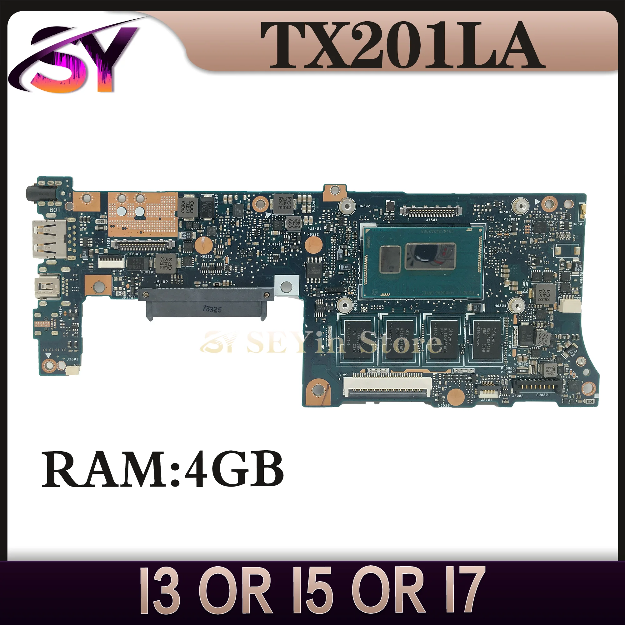 

TX201L Mainboard For ASUS Transformer Book Trio TX201LA TX201LAF TX201 Laptop Motherboard I3 I5 I7 4th Gen 4GB/RAM