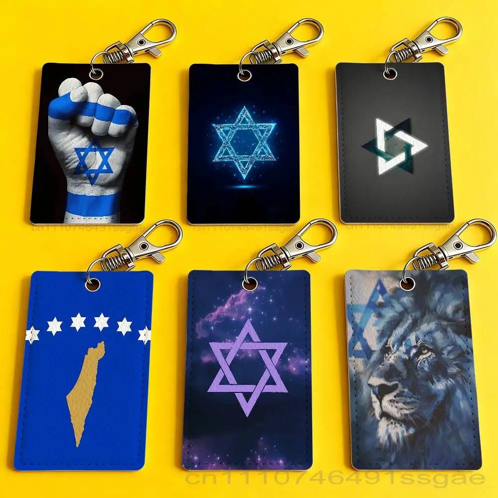 

I-Israel Flag E-Emblem Card Holder Keychain Badge Holder Card Pass Hang Rope Lariat Lanyard for Key Rings Accessories Gift