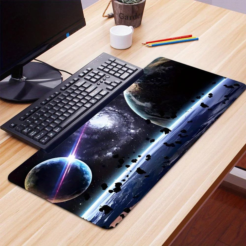 Creative Universe Space Design Large Gaming Mouse Pad E-Sports Office Desk Mat Keyboard Pad Rubber Non-Slip Computer Mouse Mat