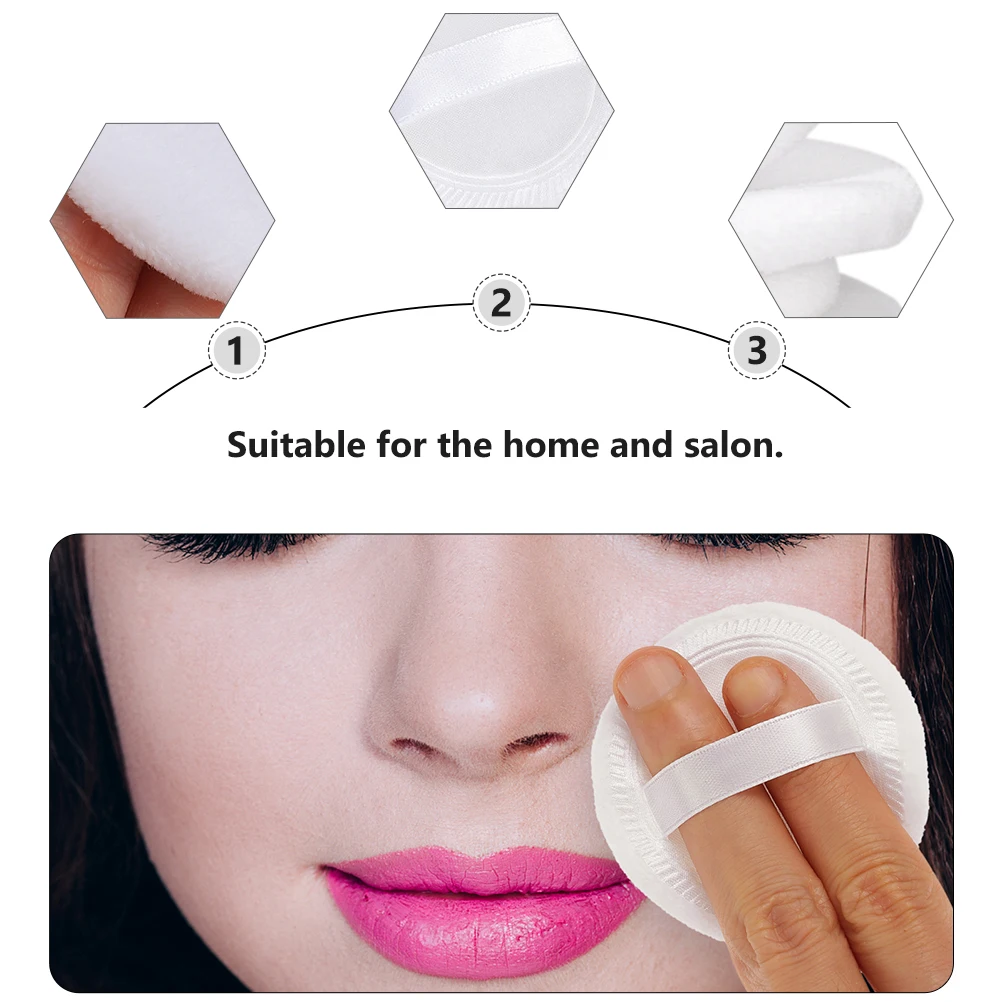 

15pcs Round Powder Puff 6cm Pure Cotton Flocked Beauty Girl Makeup Cosmetics Face Sponges Salon Applicators