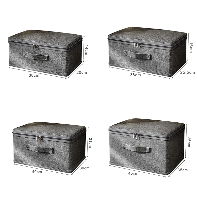 Foldable Clothes Storage Box with Zipper Large Capacity Wardrobe Storage Box for Clothes Quilt Toys Cabinet Storage Organizer