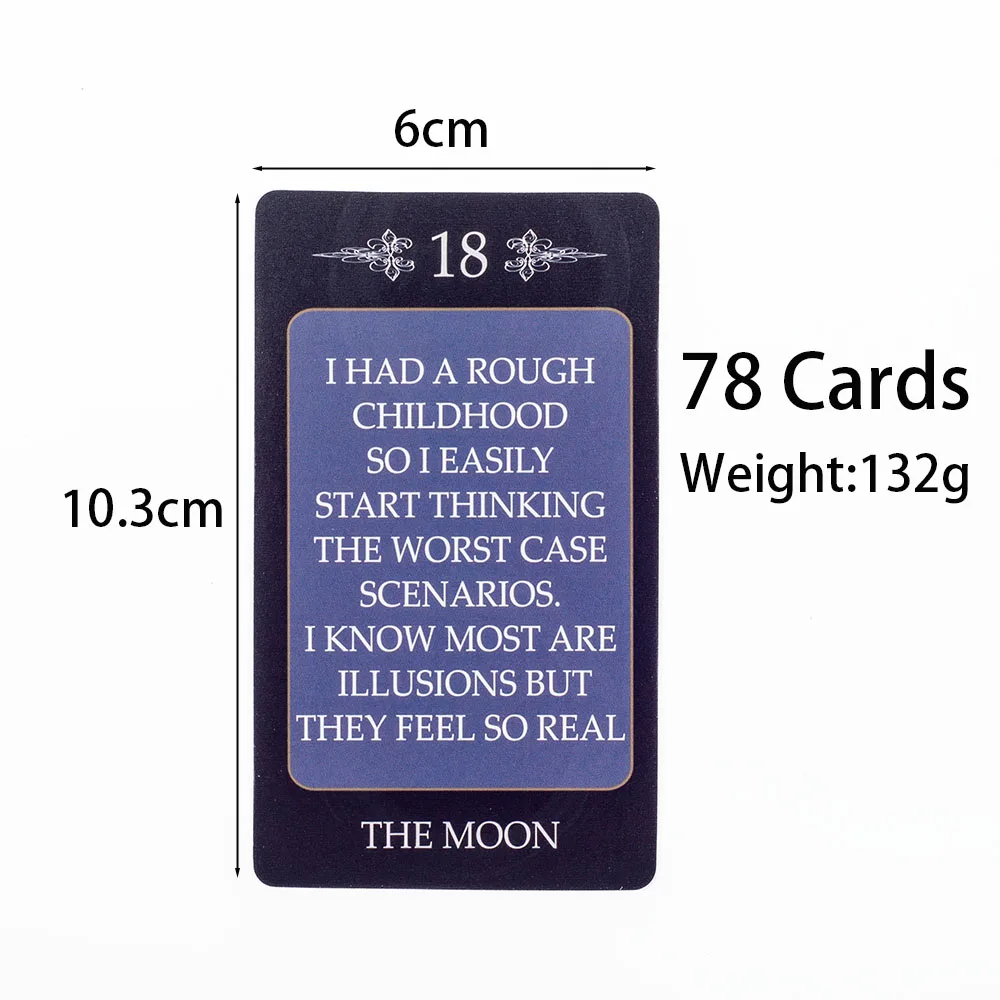 Light Shadow Tarot Board Game Deck 10.3*6cm 54 Light e 24 Shadow Messages Fate divinazione carta di profilassi Family Party Game Toy