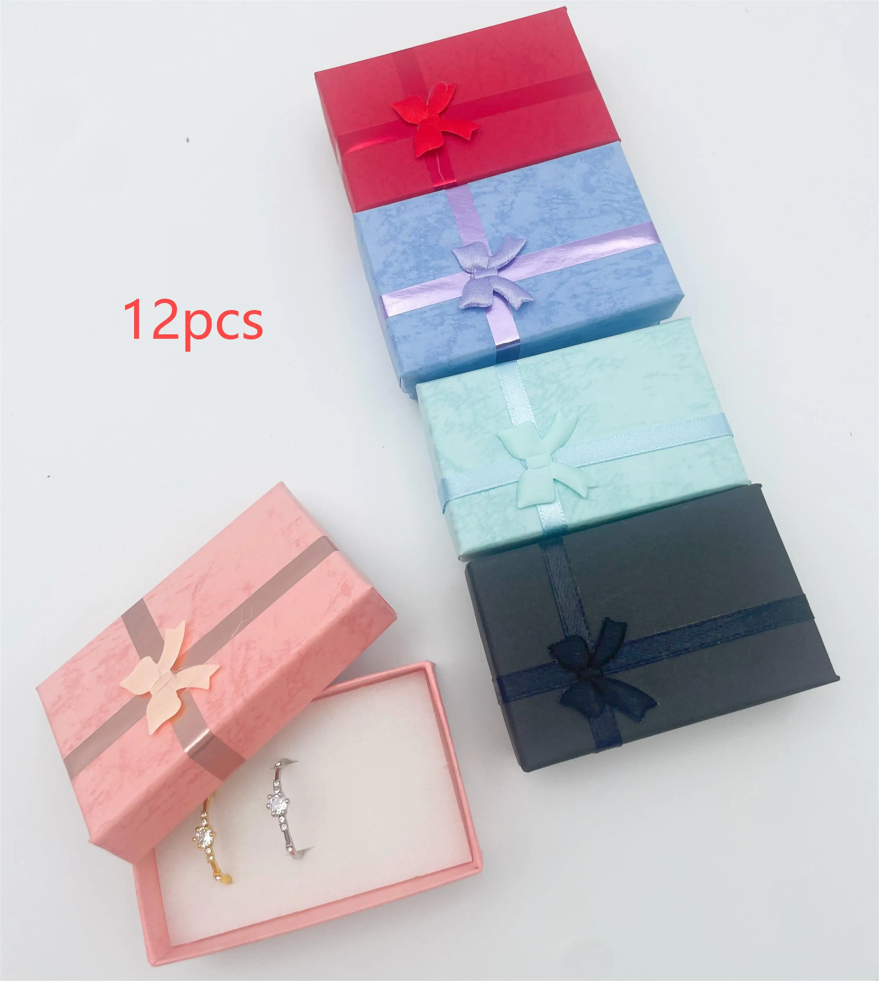 

12 шт./партия, Подарочная коробка для кольца и ожерелья