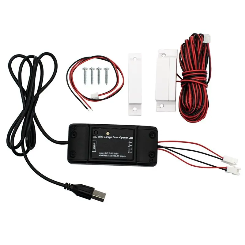 B68C Tuya Smart WIFI Garage Door Opener Controller Universal 433.92Mhz Wifi Receiver DC 7-32V 5V Open& Close Functionality