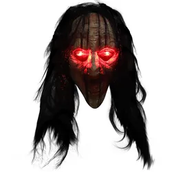 1PCS Glowing Eye LED Masks Halloween Cosplay Horror Light Up Masks Masquerade Birthday Wedding Party Cosplay Latex Mask 2024