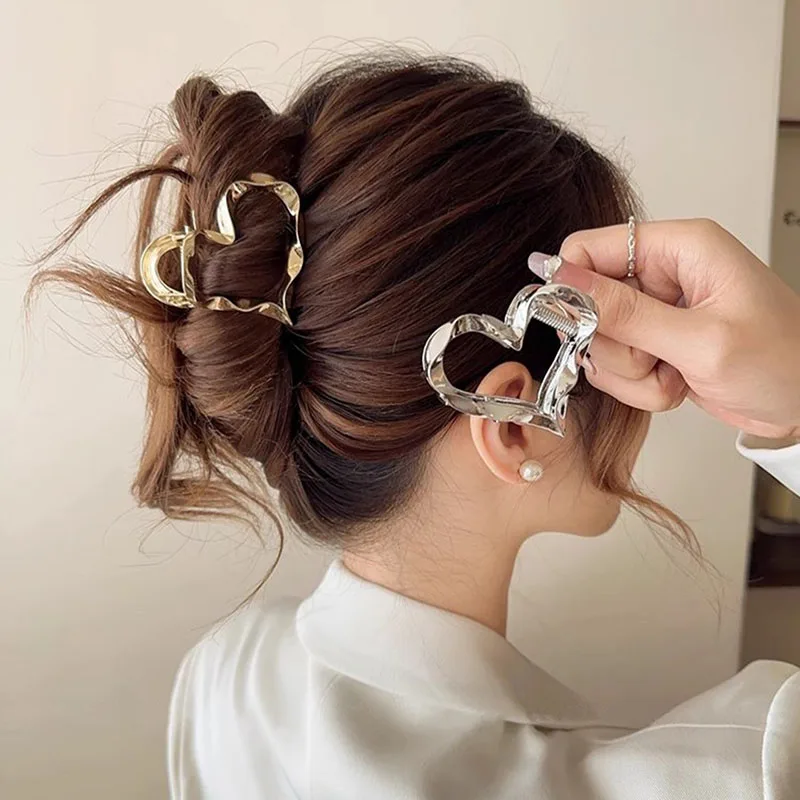 VANIKA New Simple Fashion Metal Hair Clips Barrettes  Geometric Hollow Elegant Ponytail Clip Girls Headdress Hair Accessories