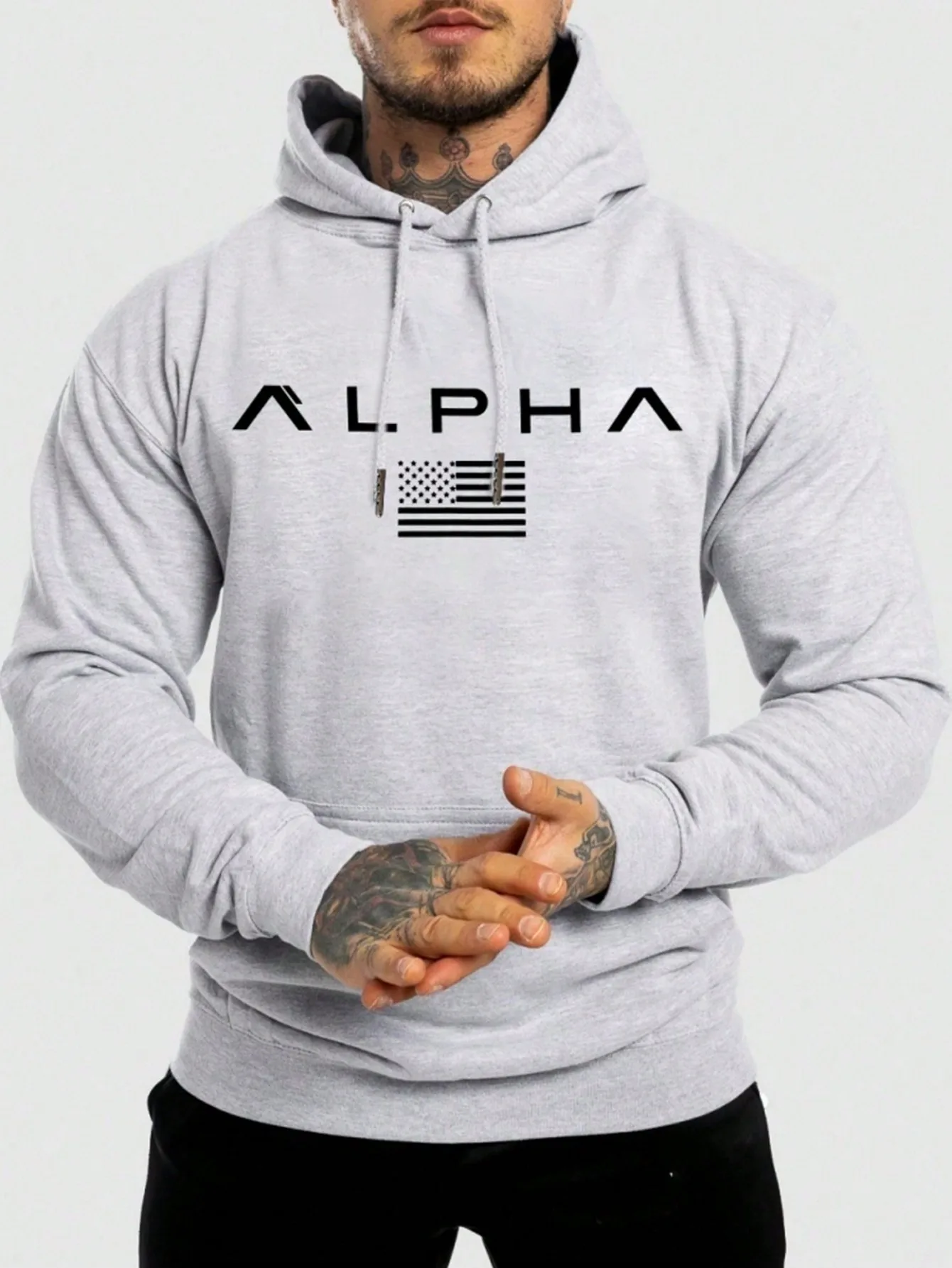 Hoodie de rua com capuz masculino, capuz simples, carta elegante