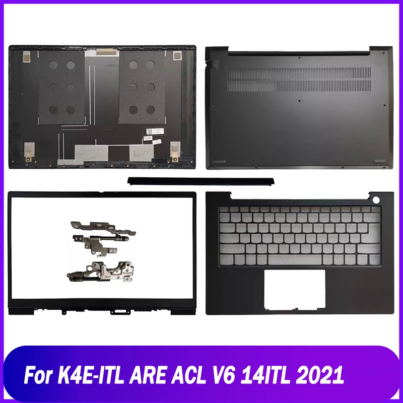 New Rear Lid For Lenovo K4E-ITL ARE ACL V6 14ITL 2021 LCD Back Cover Front Bezel Hinges Hinge Cover Palmrest Upper Bottom Case