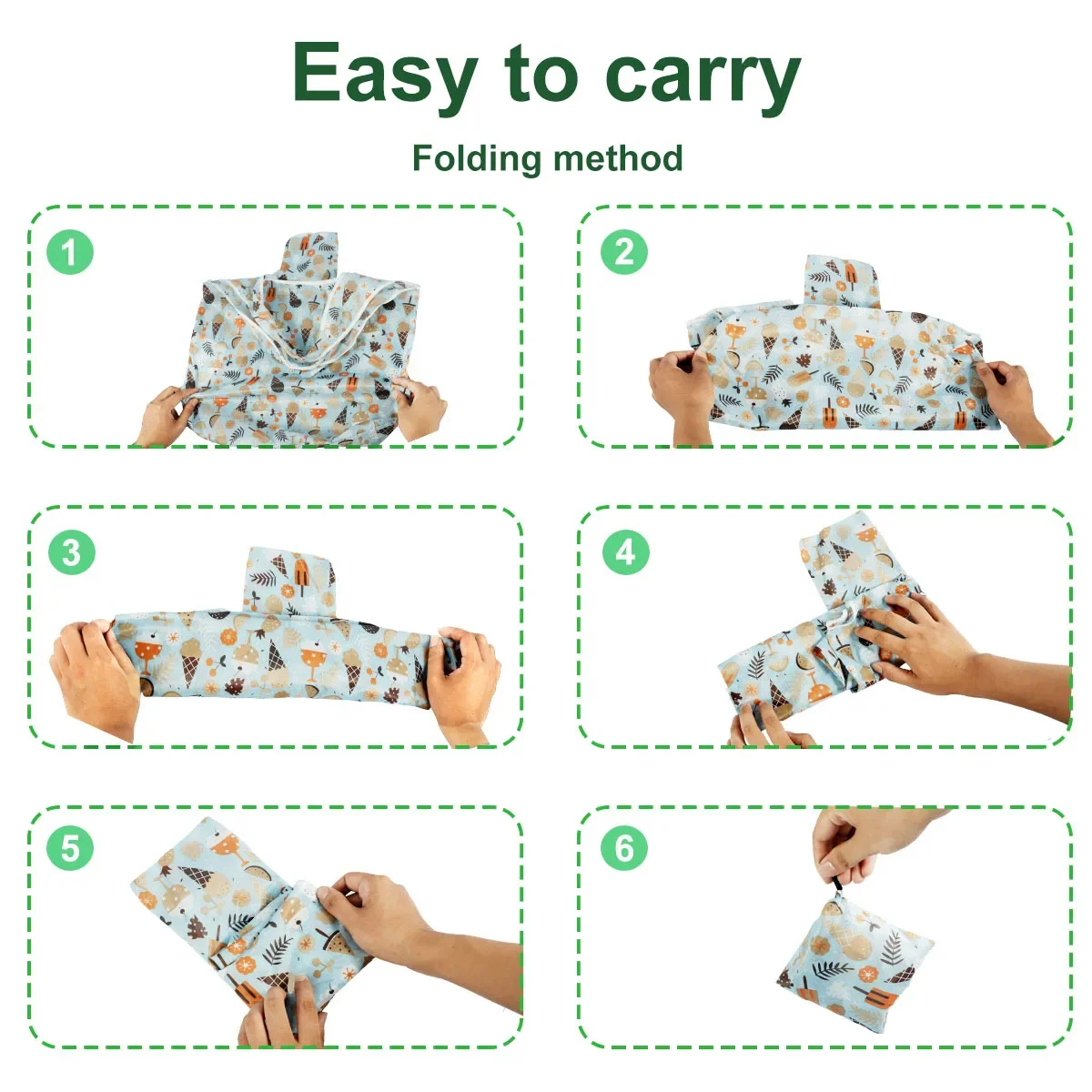 10/12Pcs Portable Shopping Bag Waterproof Folding Tote Bag Reusable Eco-Friendly Large Capacity Handbag for Food Grocery Storage