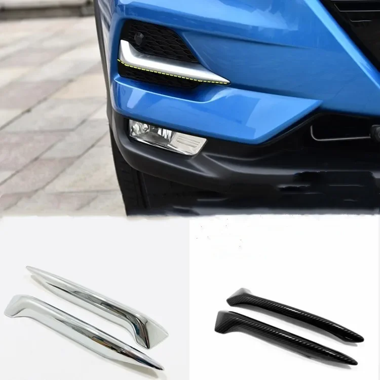 Car Front Bumper Fog Lamp Eyebrows DRL Light Trim Cover for Nissan Qashqai 2019