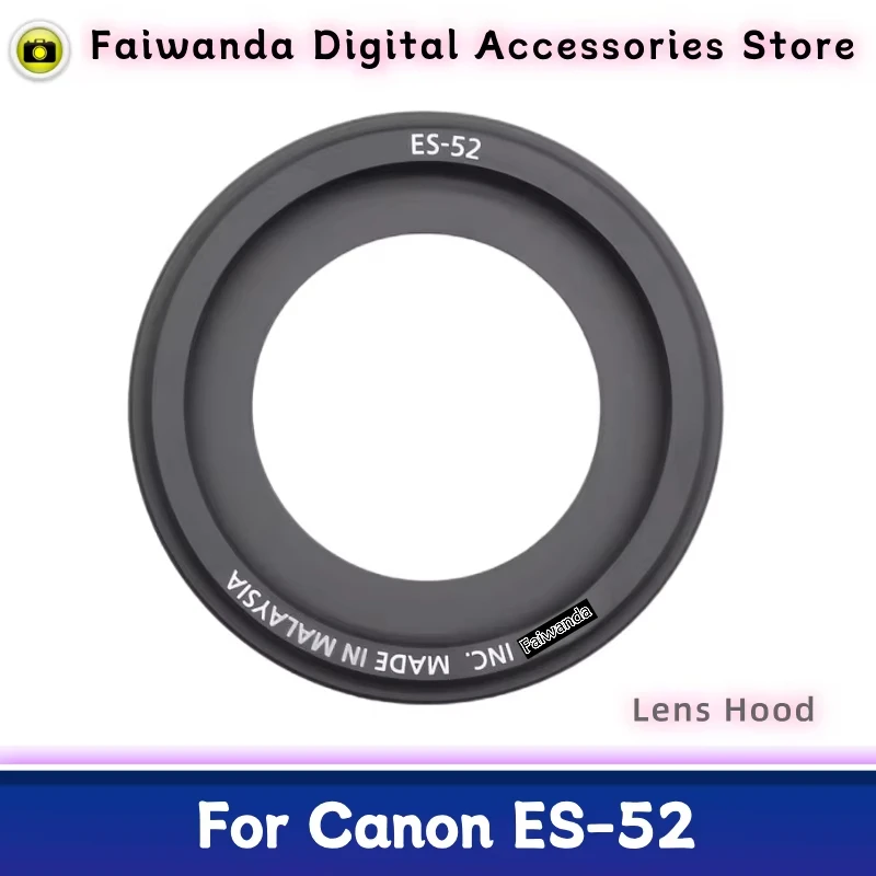 

New Original Genuine Front Lens Hood ES-52 For Canon EF 40mm F2.8 STM/EF-S 24mm F2.8 STM Camera Lens 52mm