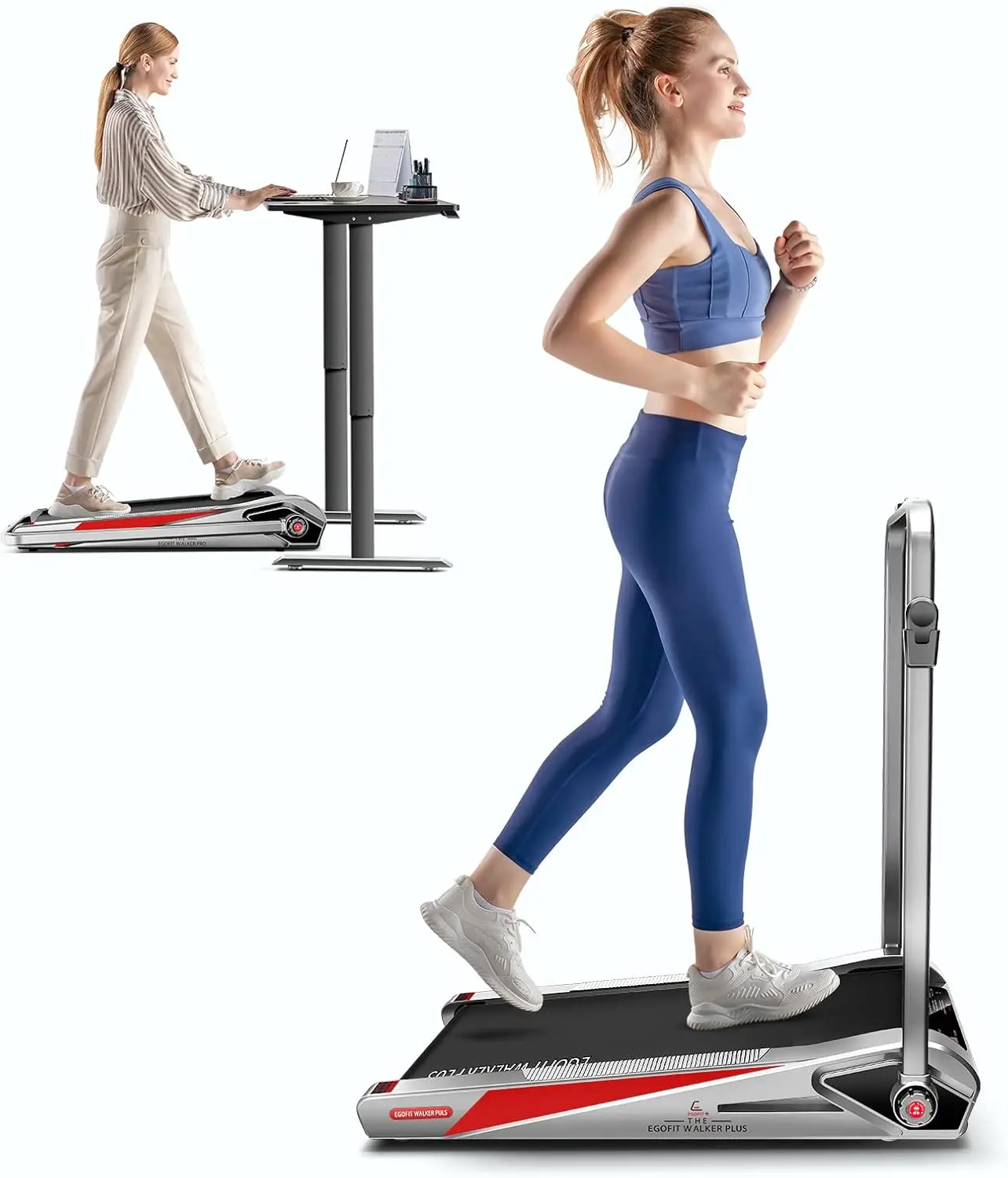 Compact Under Desk Walking Treadmill for Home Office, Fixed 5% Incline Walking-Only Machine with Quiet Motor, App and Remote Control, Space-Saving Design for Work-From-Home