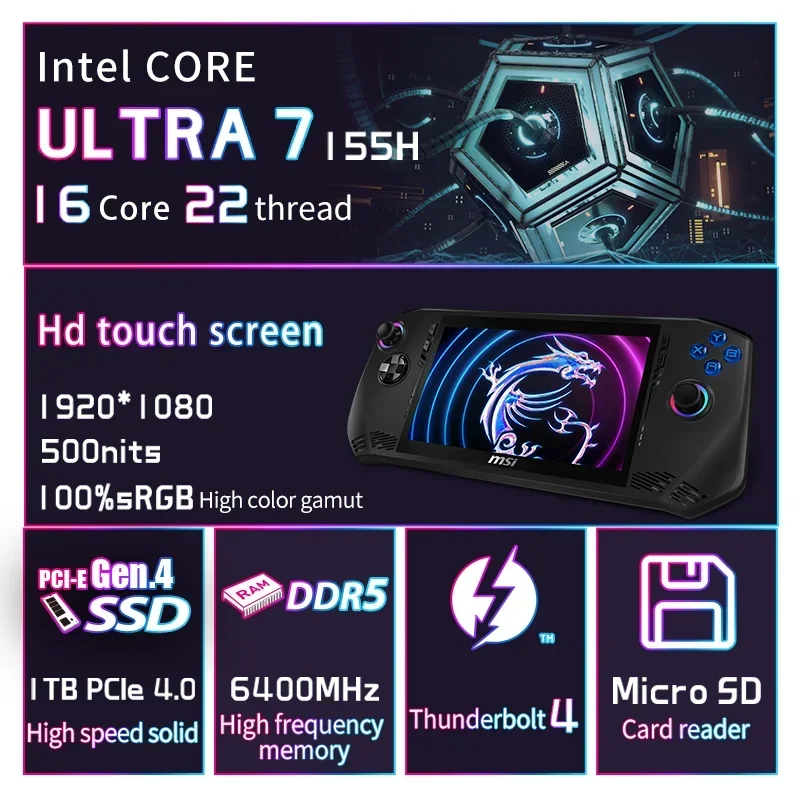 New Gaming Handheld Game Console 7 Inch Touch Screen LPDDR5 16GB Large Capacity Portable Mini Console Player