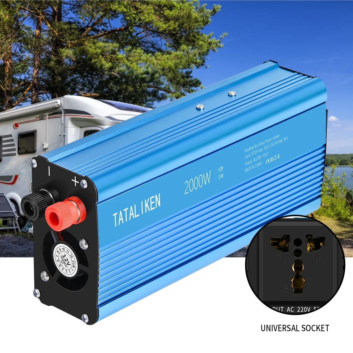 600W 1500W 2000W Power Inverter Car 12V DC To 220V AC Converter Adapter for Air Compressor Laptops