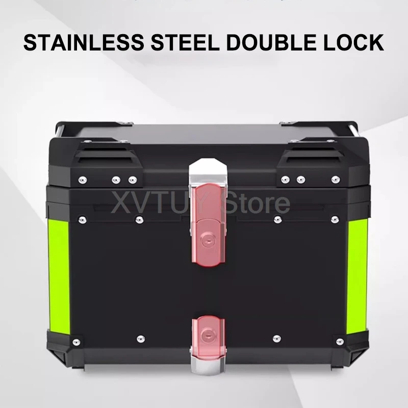 45L 56L 65L Motorcycle Top Box CNC Aluminum Lockable Luggage Helmet Box Tail Rear Waterproof Case Electric Vehicle Scooter Trunk