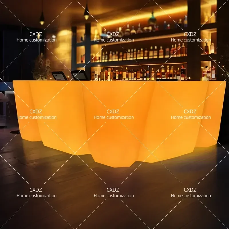 Luminous Glacier Bar Counter Outdoor Welcome Desk Indoor DJ Display Stand KTV Clear Front Desk Checkout Counter Display Table