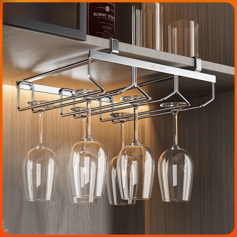 

Cobbe Wine Glass Rack Embedded Installation Home Use No Drilling Required Luxury Hanging Storage Decoration Highball Cup