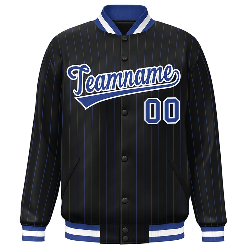 

Custom Jackets Designed Varsity Pinstripe Sports Coats Plus Size Embroidery Letterman Baseball Jackets