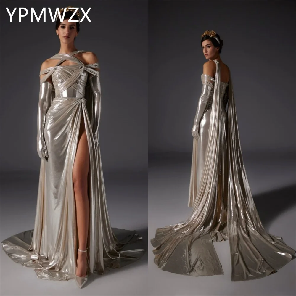 Customized Evening Dress Women Party Occasion Formal YPMWZX Halter A-line Floor Length Skirts Bespoke  Dresses Prom Gown