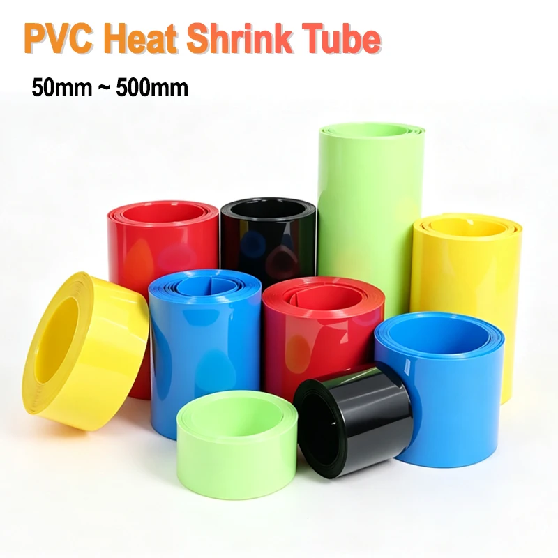 2m PVC Heat Shrink Tube Width 50mm ~ 500mm Waterproof Insulated 18650 Lipo Battery Pack Wrapping Film Cable Protect Sleeve