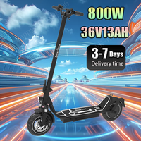 E Scooters DT01 800W Motor 36V13AH Battery Front SpringShock Absorption Scooters Electric 10-Inch Tire Fold Electric Scooter