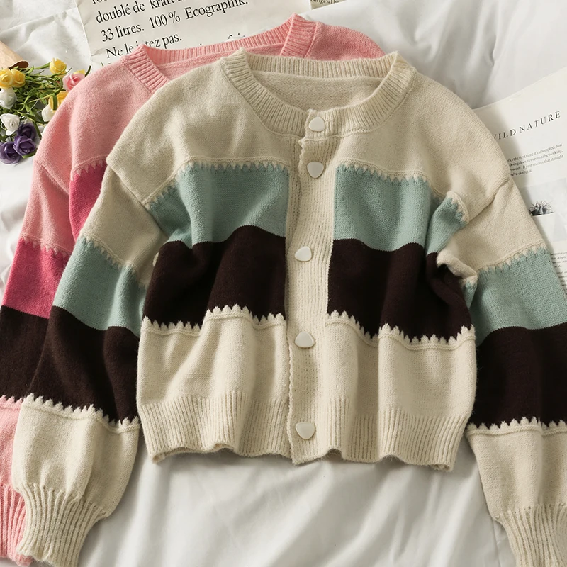 Fall 2020 women clothing new Hot selling cropped cardigan women korean fashion casual black knitted ladies tops cardigan BVy524