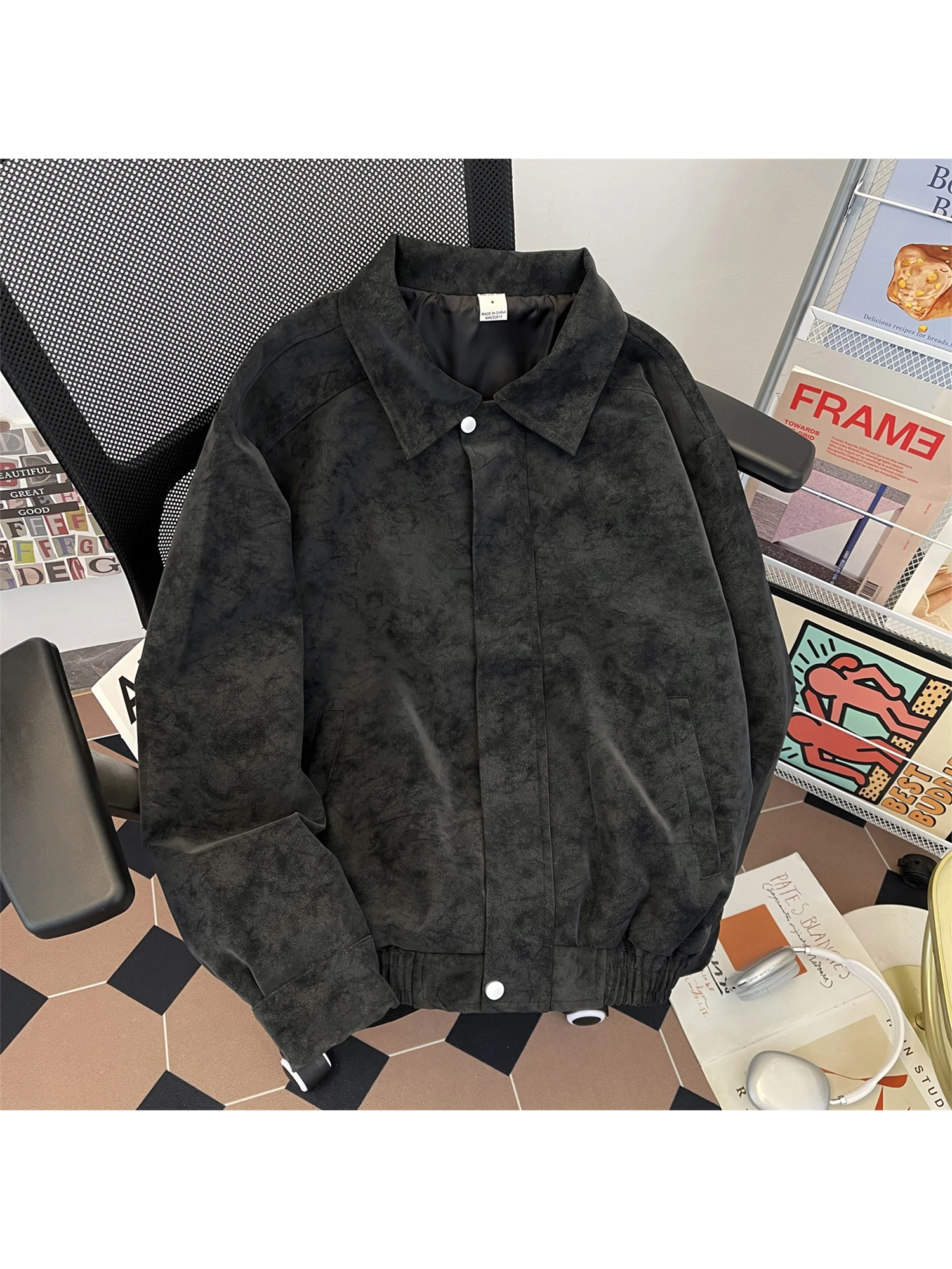 سترة نسائية من جلد البولي يوريثان باللون الأخضر معطف عتيق ملابس الشارع للدراجات النارية موستانج سترة 2000s ملابس خروج عتيقة للخريف ملابس خارجية 2025