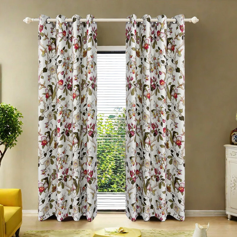 

Luxury Flower Bird Pattern Printed Blackout Curtains, High-Quality Curtains For Bedrooms,Living Rooms, Villas, Window Curtains