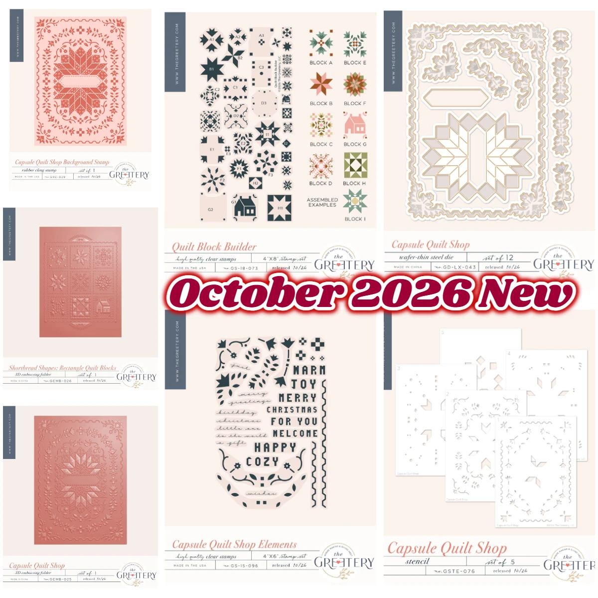 Frohe Weihnachten Kapsel-Quilt-Shop Quilt-Block-Bauer Neue Metall-Stanzformen Stempel Schablone Heißfolien-Scrapbook-Tagebuch-Dekoration