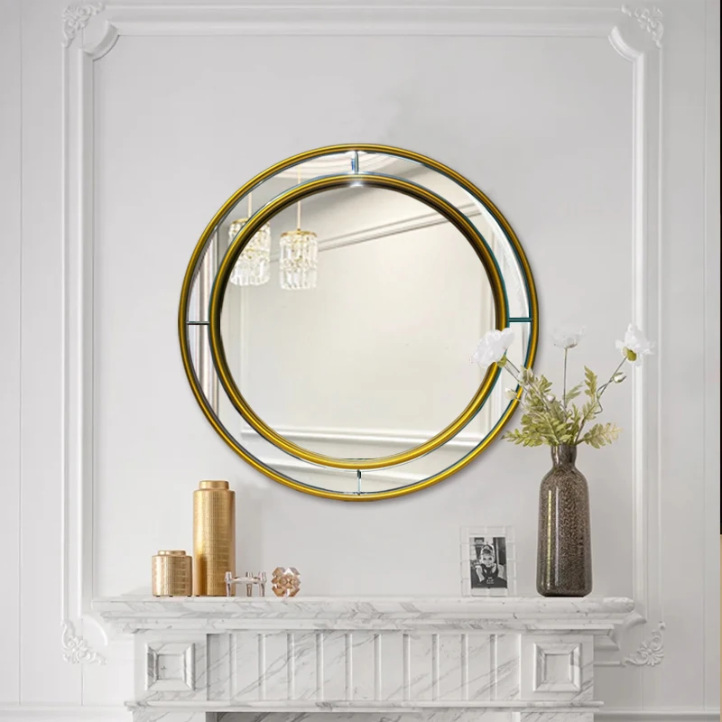 Circular Round Mirror Wall Decoration Modern Girls Small Bedroom Bathroom Mirror Funky Luxury Espelhos Living Room Decorations