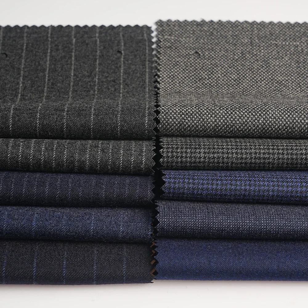 1.5/3.5M 100% Wool Suit Fabric By Meter Men\'s Senator Cloth Tailor Sewing Cloth Striped Pants Vest  Jacket Cloth Dark Gray-6W