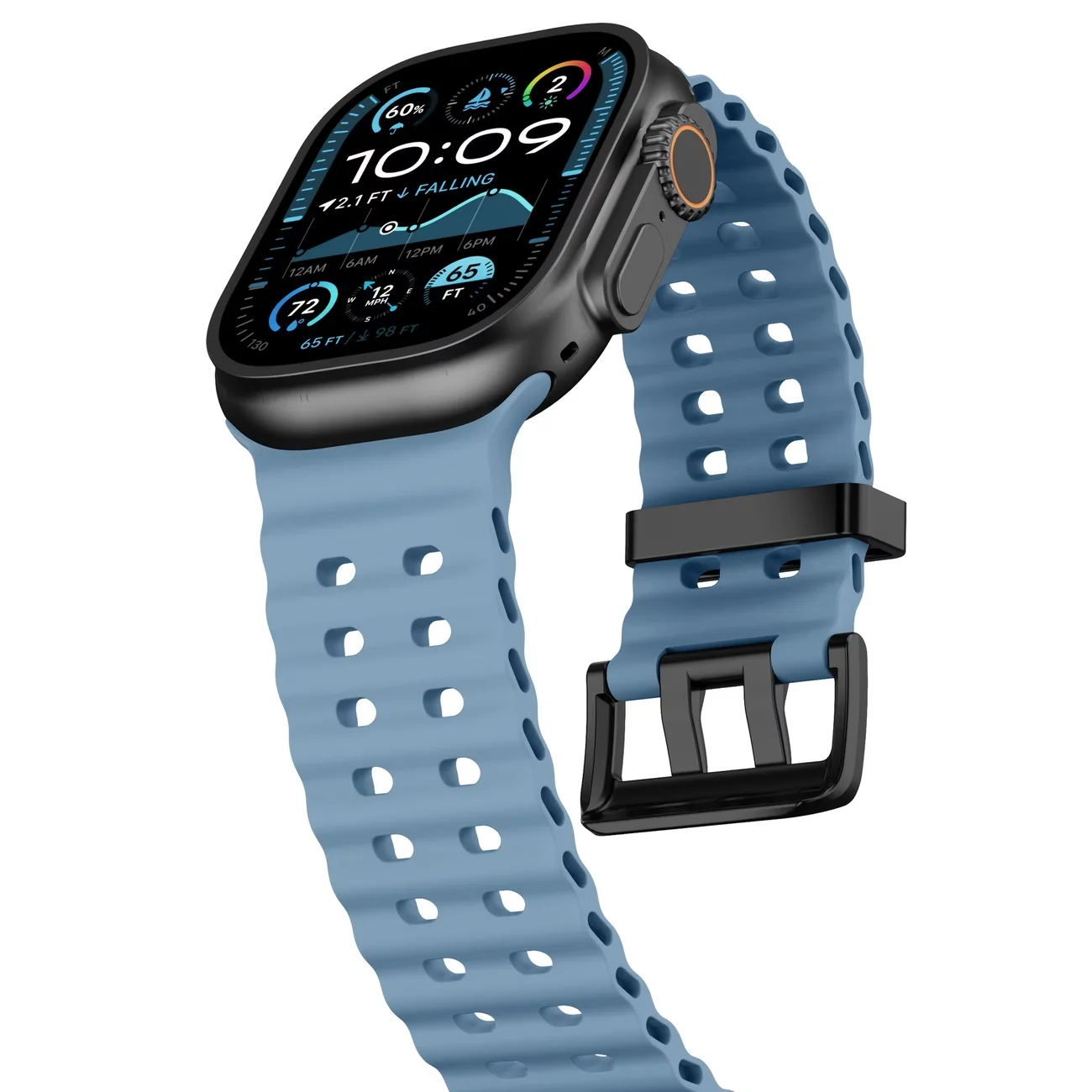 Sport Band For Apple Watch Ultra 4 3 2/Series 12 11 10 9 8 7 6 5 SE3 49mm 46mm 45mm 44mm Adjustable Silicone iwatch Ocean Straps