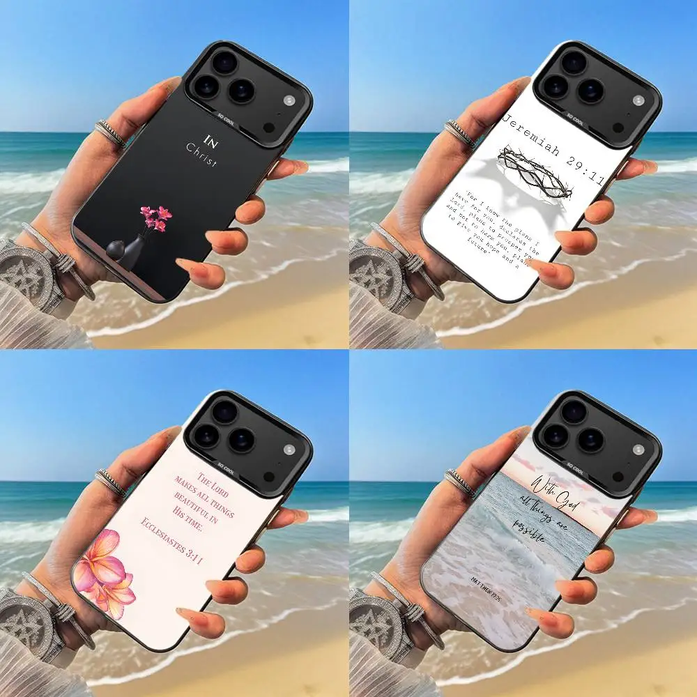 حافظة هاتف آية الكتاب المقدس كريستيان حافظة سوداء لهاتف آيفون 17,16,15,14,13,12,Pro,Max,Plus,E,SE4,Air,Mini