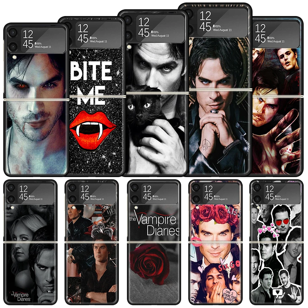 The Vampire Diaries Salvatore Shockproof Hard Case For Samsung Galaxy Z Flip 6 5 4 3 5G Phone Cover Z Flip3 Flip4 Flip5 Flip6 Bl