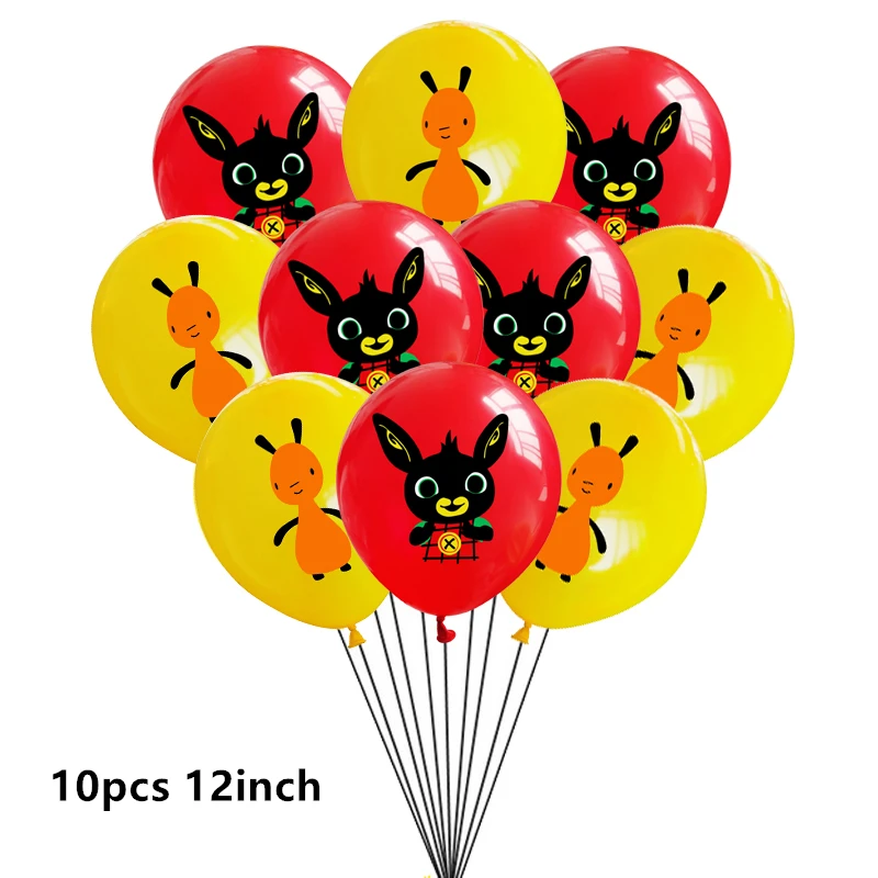 Bing Rabbit Foil Latex Balloons Happy Birthday Flag Banner Cartoon Red Black Jungle Pet Balloon Party Decoration Christmas Gift