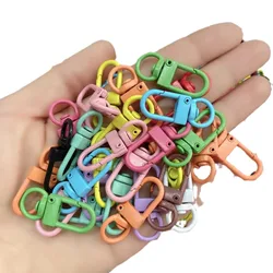 10pcs Keyring Lobster Clasp Spring Buckle With Chains Colored Keychains For DIY Jewelry Making Key Ring Hooks Bags Buckle