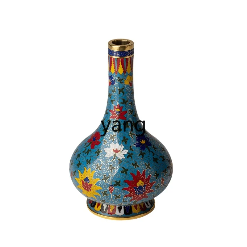

ZYF copper ornament straight neck vase living room home jewelry copper handicraft vase