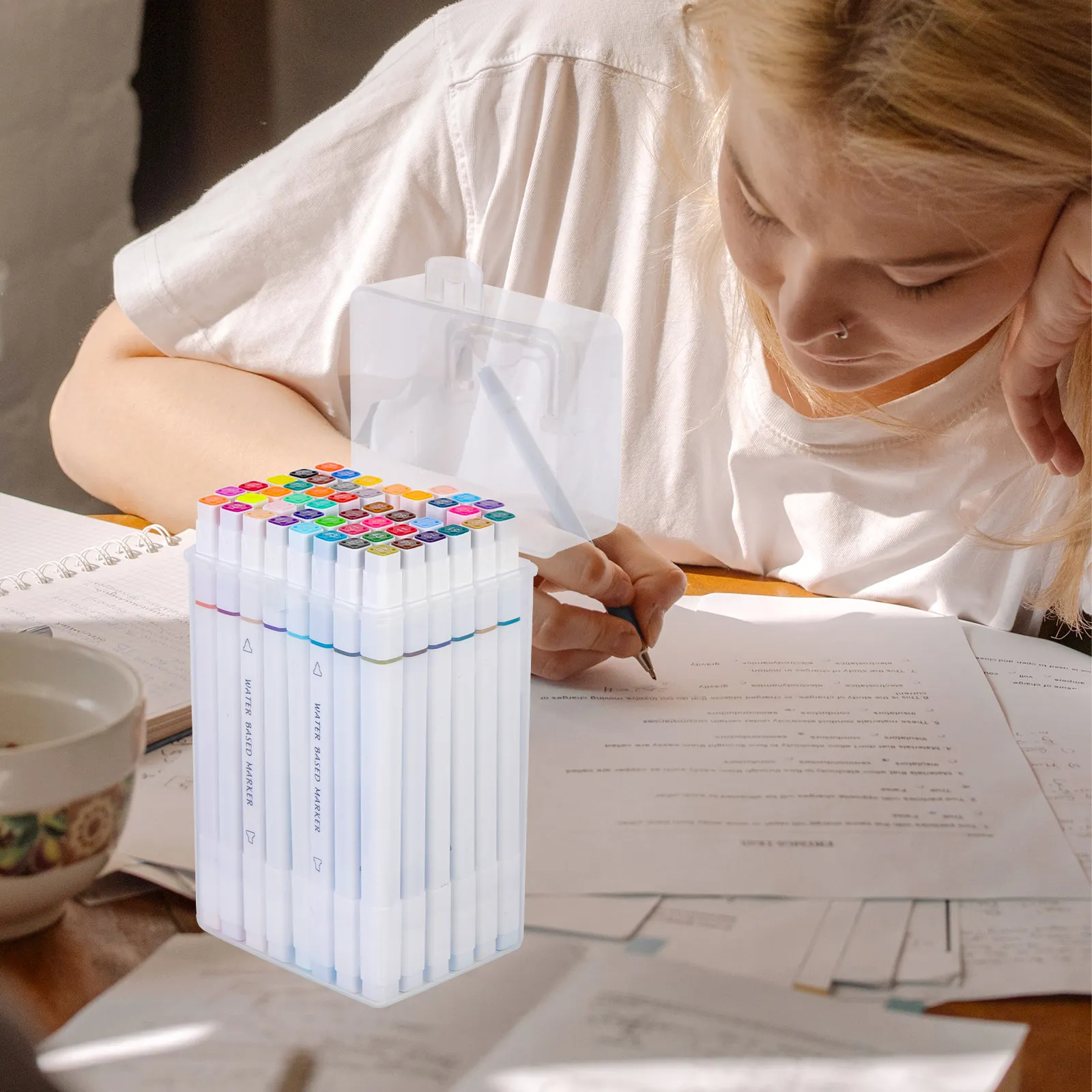 

Набор маркеров 48 шт. с двойным наконечником для рисования и творчества, для взрослых и студентов, портативные маркеры для раскрашивания, профессиональный дизайн