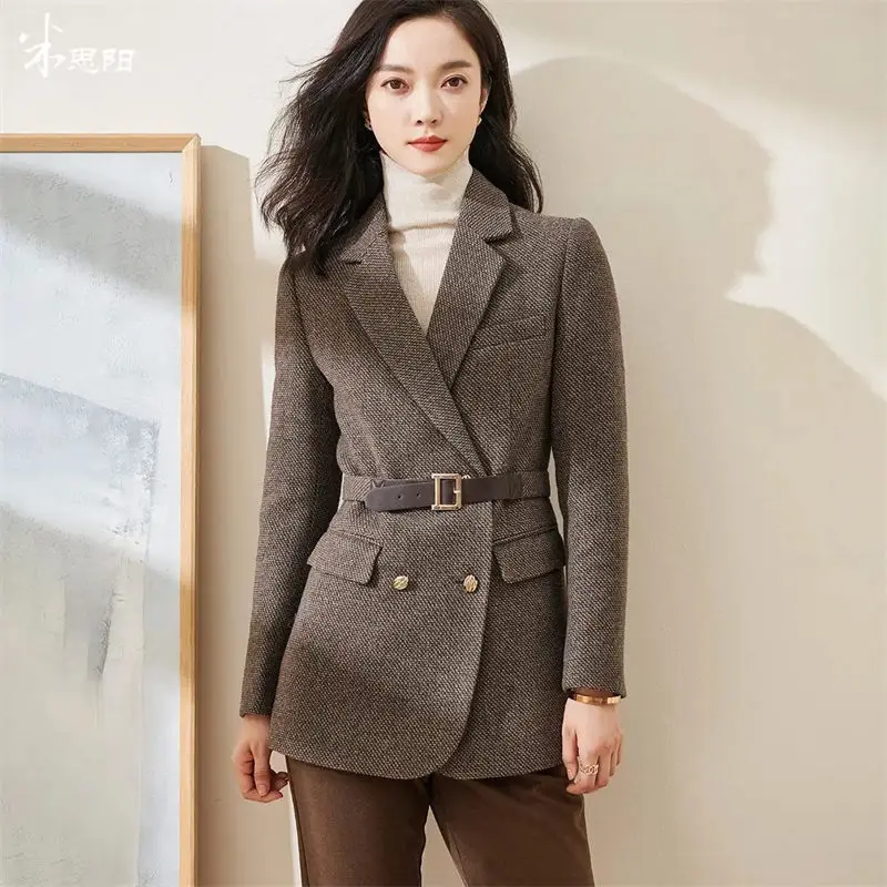 Cappotto Blazer Vintage donna 2022 autunno e inverno nuovo temperamento di fascia alta moda manica lunga giacca corta Slim Fit T1173